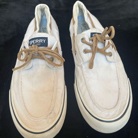 Sperry canvas white topsider deck shoes,‎ size 12 - Picture 1 of 10